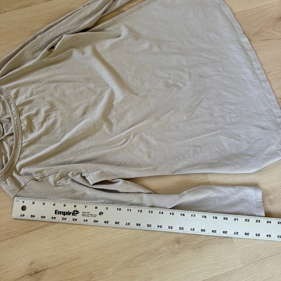 Beyond Threads Tan‎ Pima Cotton Blend Long Sleeve Tunic Top Womens XL Minimalist - Picture 9 of 9